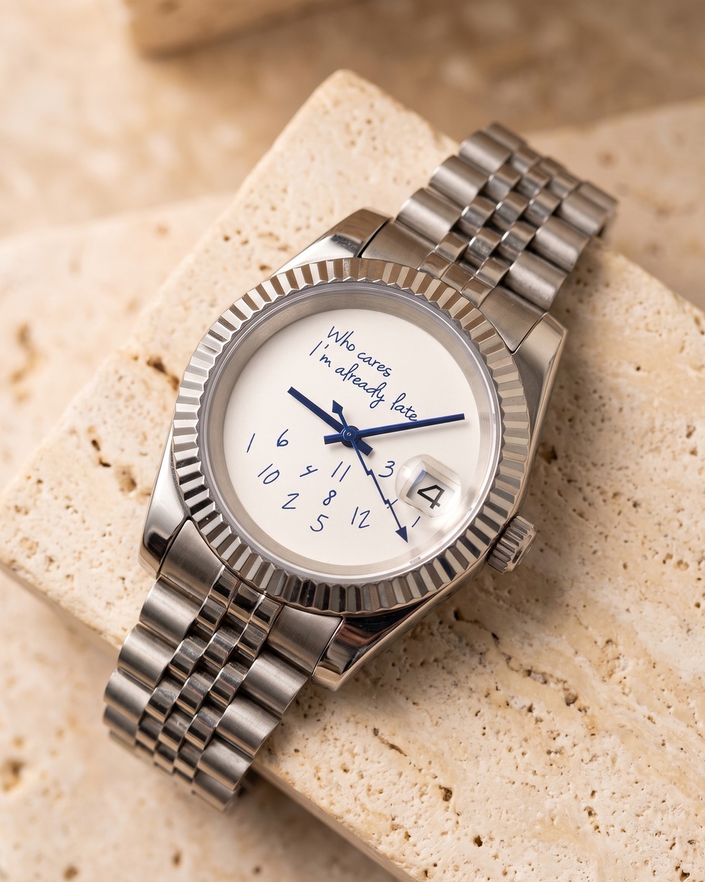 Who Cares? I'm Already Late, Signature watch