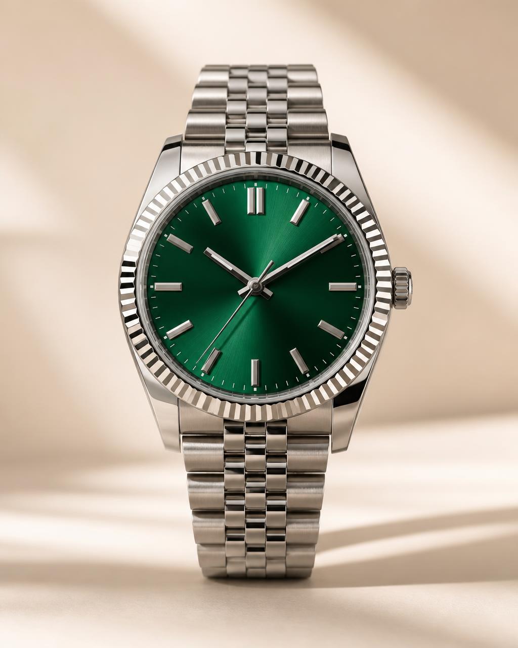 Vert 40 mechanical watch with a green dial