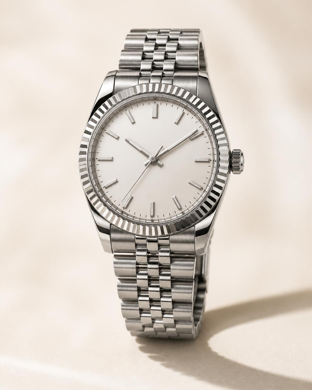 Blanc 40 mechanical watch with a white dial